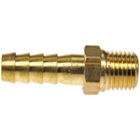Dorman Inverted Flare Male Connector Barbed End 14 MNPT Thread Size 176 Length Brass 785-416D